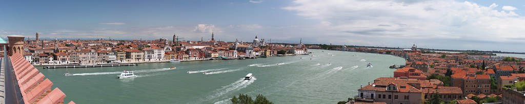 View of Venice from the Skyline bar in Molino Stucky