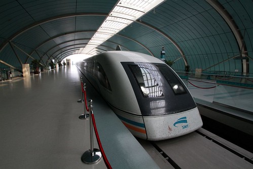 Maglev train awaiting departure from Longyang Road station