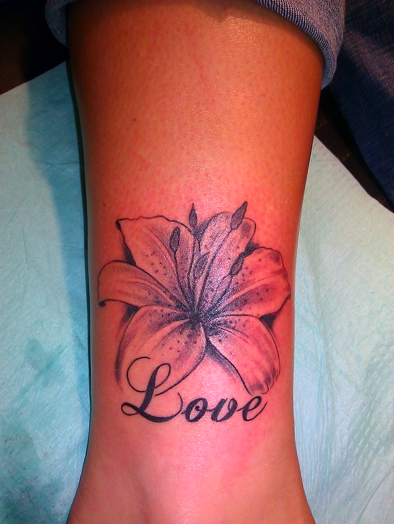 Flower Love Ankle Tattoo by Wes Fortier | Wes Fortier | Flickr
