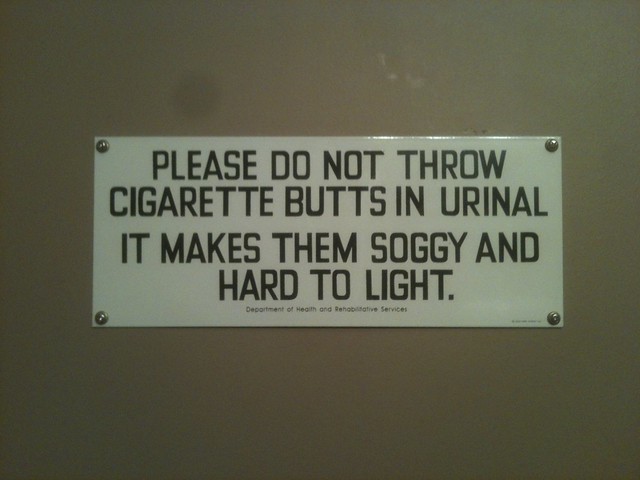 Wise advise from a Harley bathroom.