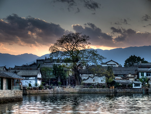 china travel sunset tourism water weather clouds landscape landscapes asia wind yunnan dali hdr erhai