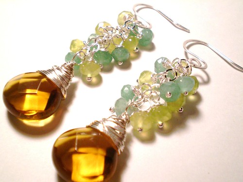 Earrings Made with Gemstones and Brandy Quartz Briolettes | Flickr