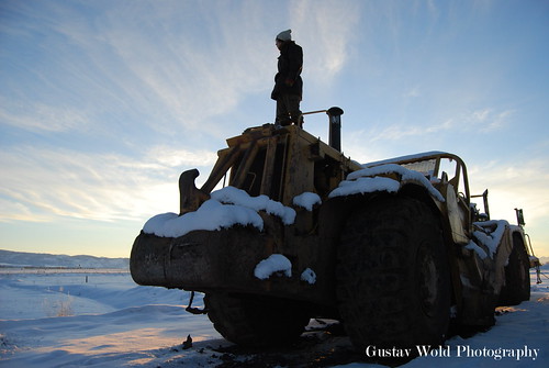 Big Trucks With Chris by Gustav Wold Photography, winter sunset snow cold work nikon montana bozeman mt trucks d60 bozemanmt workzone nikond60 gustavw