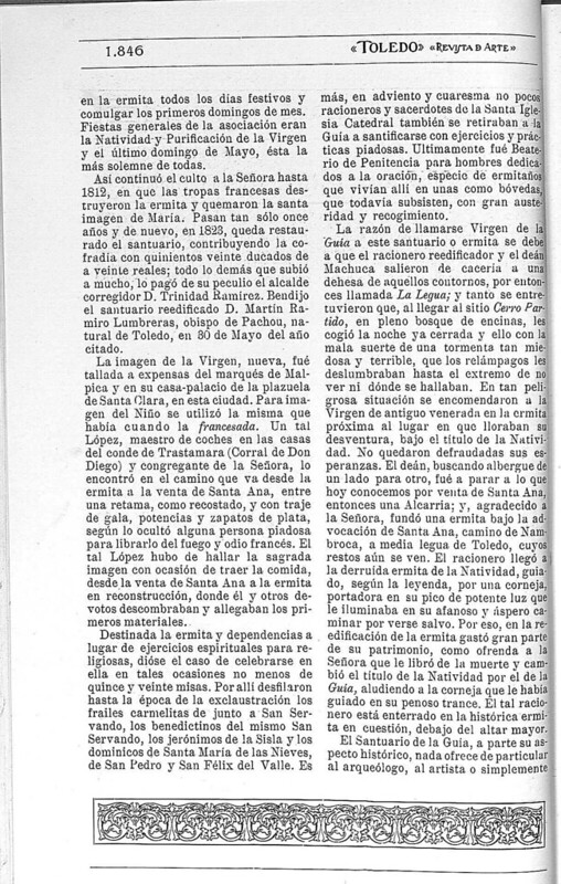 Reportaje sobre la Ermita de la Virgen de la Guía publicado en febrero de 1928 en la Revista Toledo