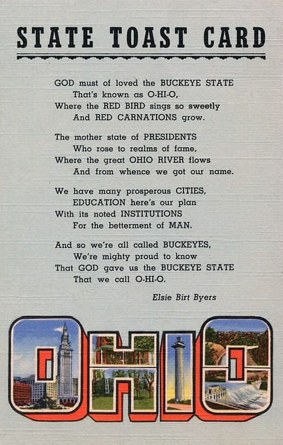 State Toast Card, Ohio - Large Letter Postcard