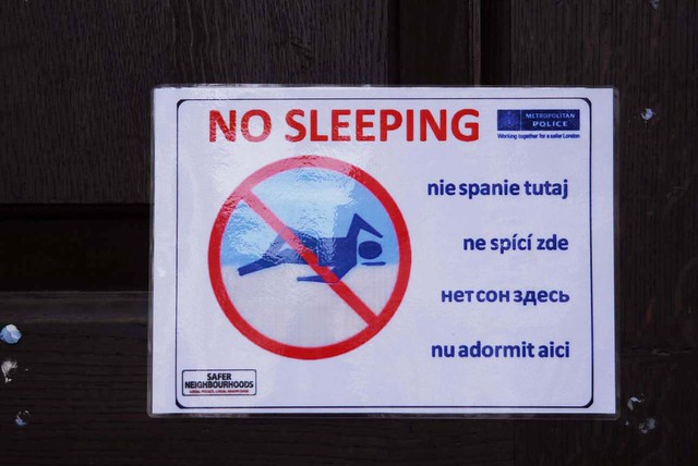 no sleeping (dozing is permitted)