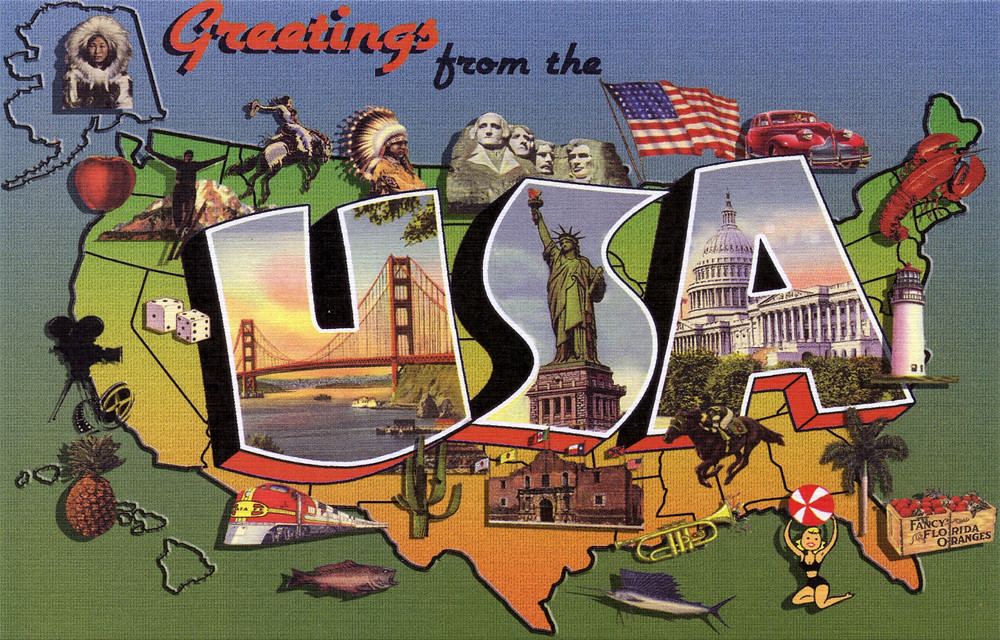 Greetings from the USA - Large Letter Postcard