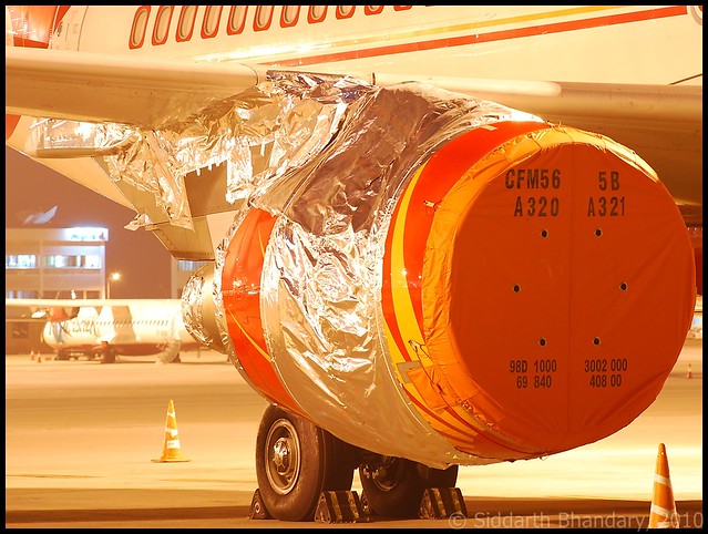 Air India Airbus A319 (VT-SCL) damaged engine