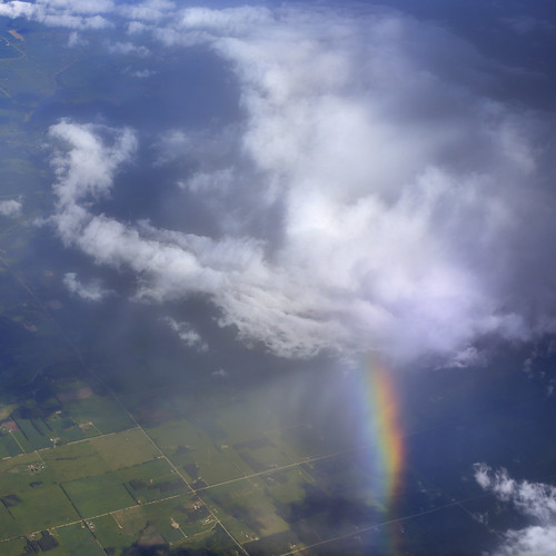 canada clouds rainbow aerial alberta airplanewindow mountainviewcounty