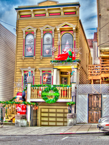 "Happy Holidays…Noe Valley," Victorian House Handheld HDR by Walker Dukes