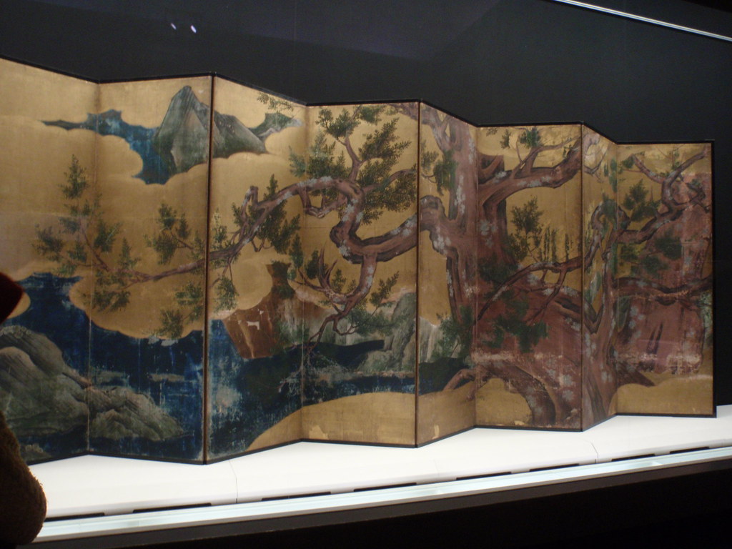 狩野永徳-檜図屏風（国宝） | Tokyo National Museum, Kano Eitoku