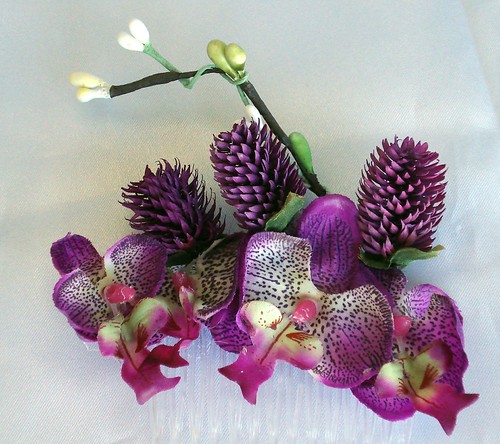 Violet Orchid Hair Comb | by lovelygiftsbylinda