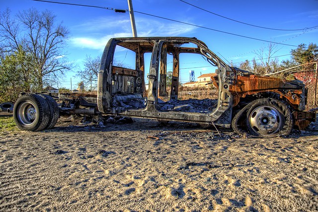 Burned Out Truck in New Orleans