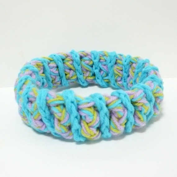 Japan Earthquake and Tsunami Relief Crocheted Bangle Wristband Bracelet Cuff No.1