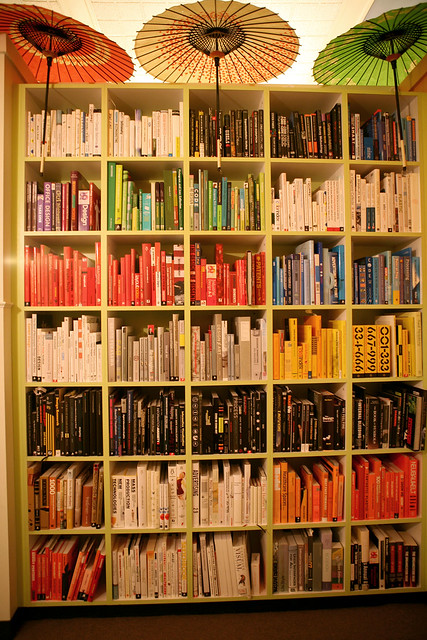Color coded bookcase