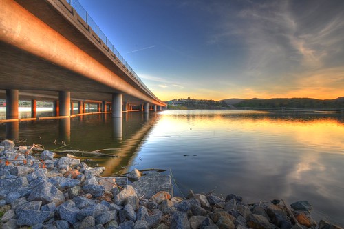 bridge sunset lake sandiego escondido lakehodges interstate15 nikond90 nikonkell tamron1024 kellywadephotography
