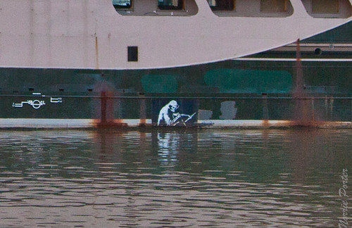Bristol - Banksy's Rowing Skeleton | This ethereal waterman … | Flickr