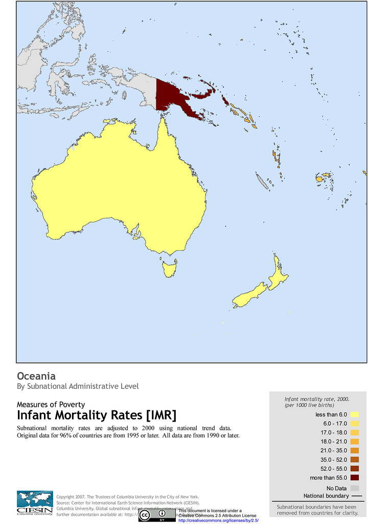 Oceania: Infant Mortality Rates [IMR] | SEDACMaps | Flickr