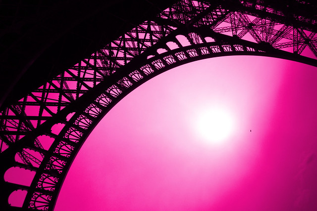 pink sky in paris