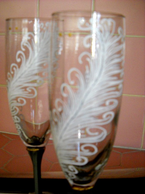 'White Feather' on flute close-up
