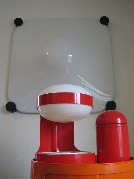 Kartell Joe Colombo KD 29 Lamp, Componibile, Kartell Container with domed lid Martinelli Luce Bolla Lamp