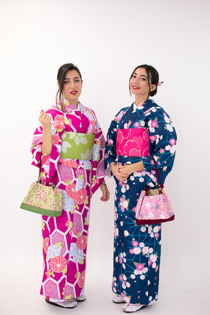 Portrait of young Italian women in Kimono