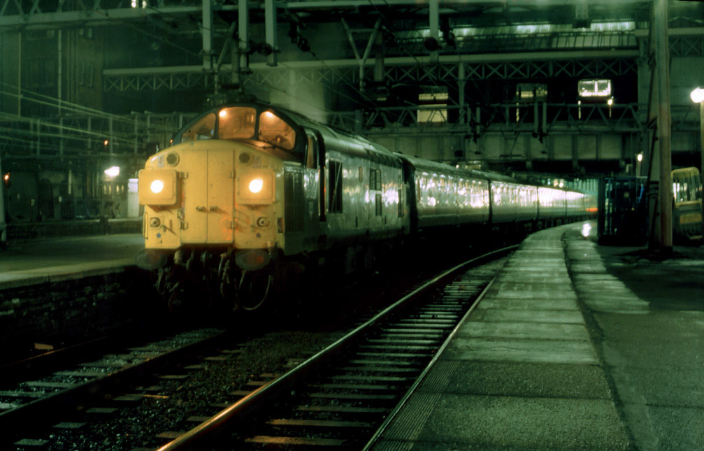 37 023 1F34 2000 Liverpool St - Harwich Parkeston Quay waits departure time on Saturday 10th March 1984
