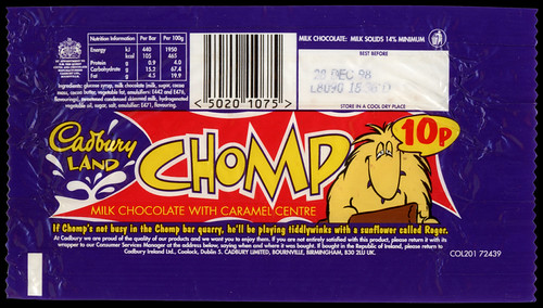 UK - Cadbury - Cadburyland - Chomp 10p chocolate candy bar… | Flickr
