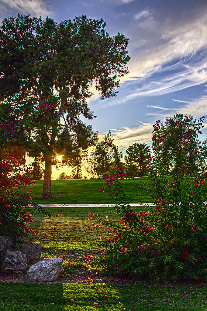 Golf Course Sunset in HDR