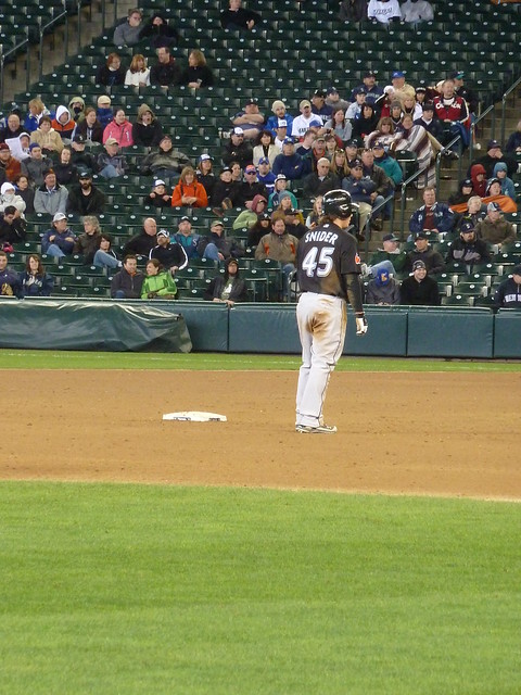 Travis Snider at second base
