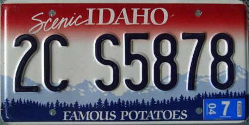 Idaho 1998 Series License Plate
