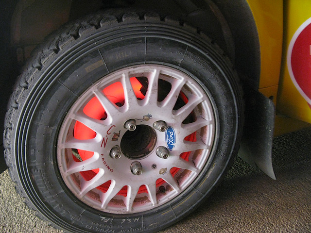 Henning Solberg's glowing red brake disc