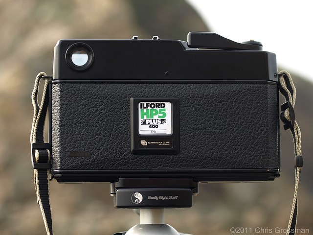 The Back of a Fuji GSW690II 6x9 Medium Format (120/220) Rangefinder Camera