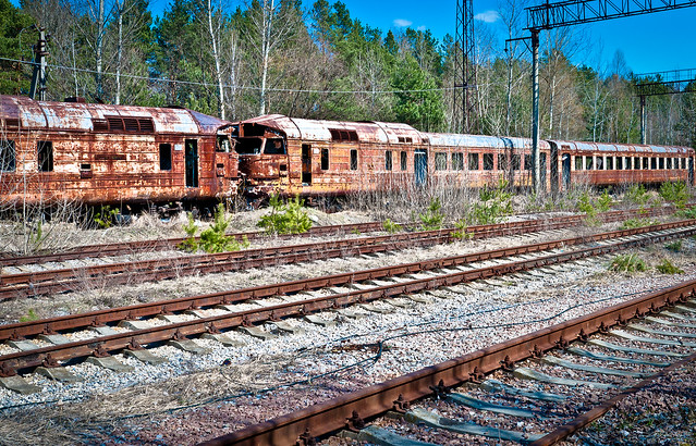 Pripyat disused trains