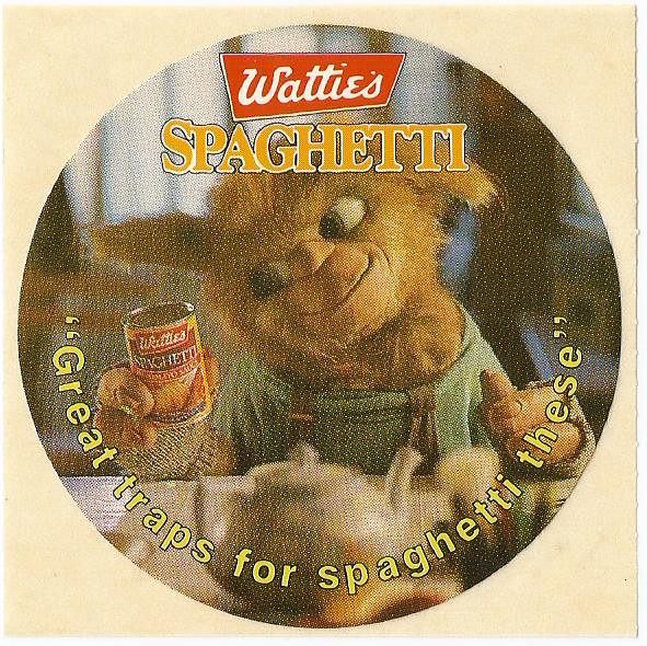 Early 1990s Watties Spaghetti Getti Sticker - New Zealand