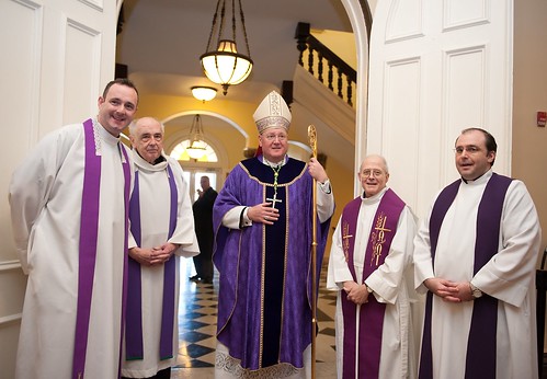 Archbishop Dolan with clergy