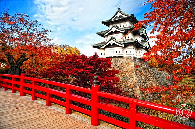 Autumn at Hirosaki Castle.2008.  Over 2,000 visits to this photo. © Glenn Waters. Japan.