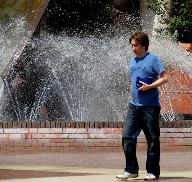 Man and Fountain