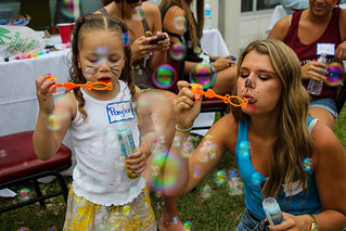 Payton and Alica blowing bubbles at Guardian ad Litem Appreciation Day on May 12, 2012 in Tallahassee, Florida. | by flguardian2