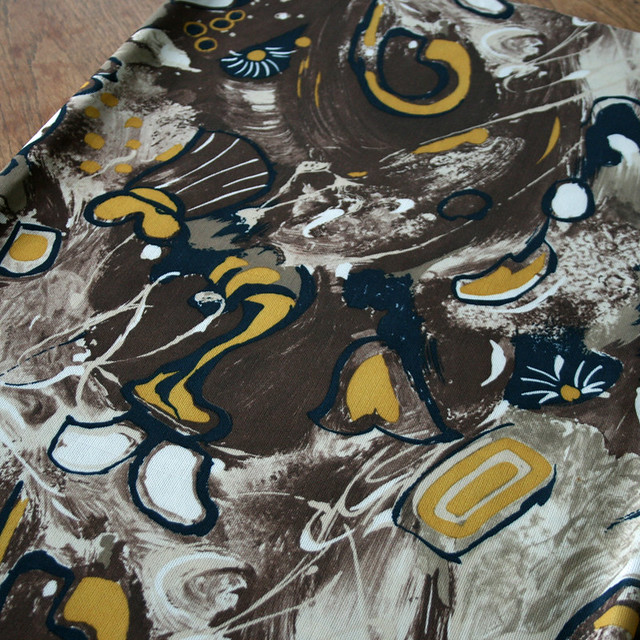 1960's Abstract Synthetic Vintage Fabric