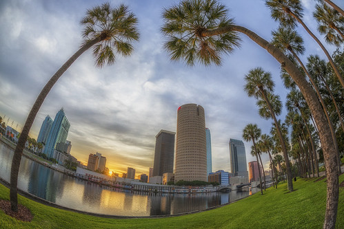 reflection skyline sunrise tampa effects florida beercan processing nik hdr hillsboroughriver photomatix sykesbuilding rivergatebuilding