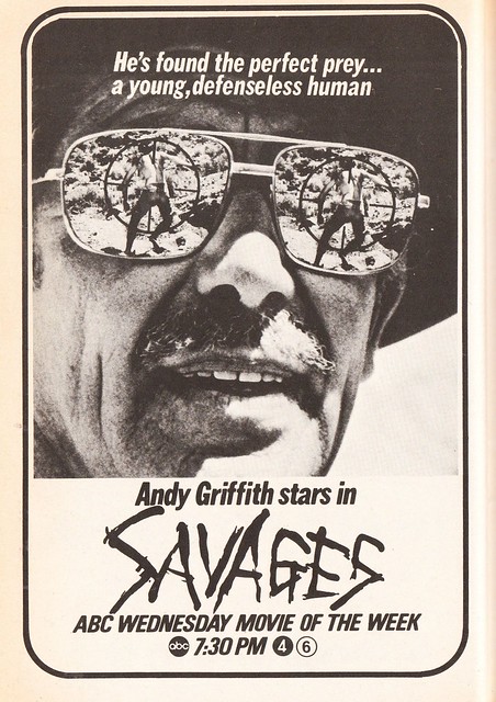 TV Guide ads for Savages and Lucas Tanner (1974)