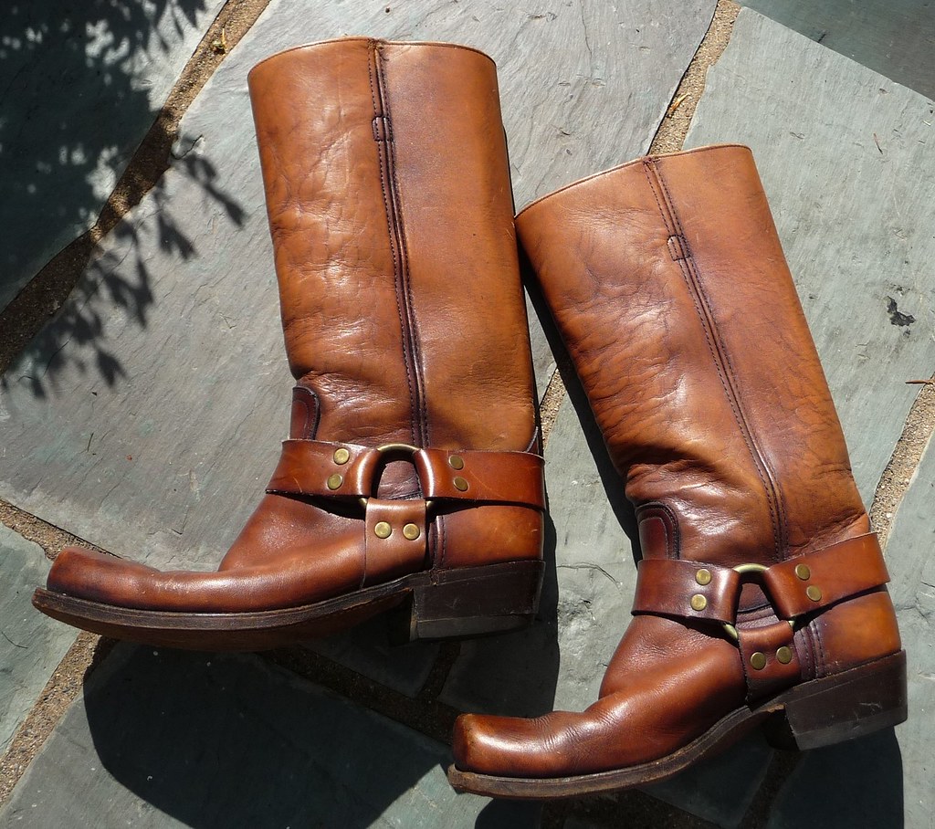 Men's 1970s Vintage Frye Harness Boots Brown Distressed Le… | Flickr
