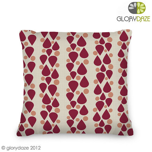 TEARS berry salmon CUSHION | by GlorydazeDesigns