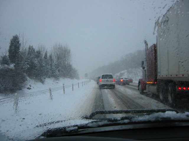 Commuting home through the storm, 3-2-2006