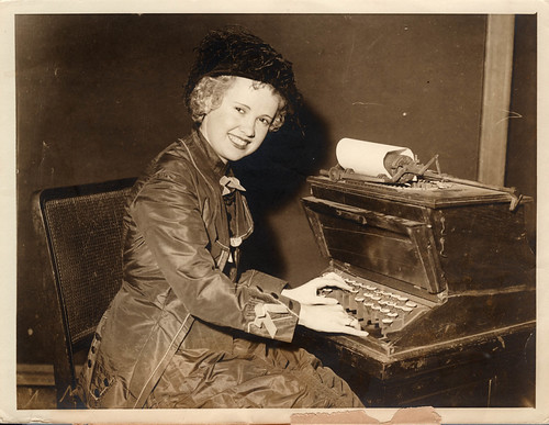 1933 iii 25 anon for Int'l News New York - Lady typist at 1st typewriter at YWCA | by blacque_jacques