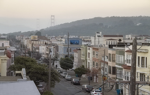 Golden Gate Bridge POV 20th avenue and Balboa; The Richmond, San Francisco (2011)