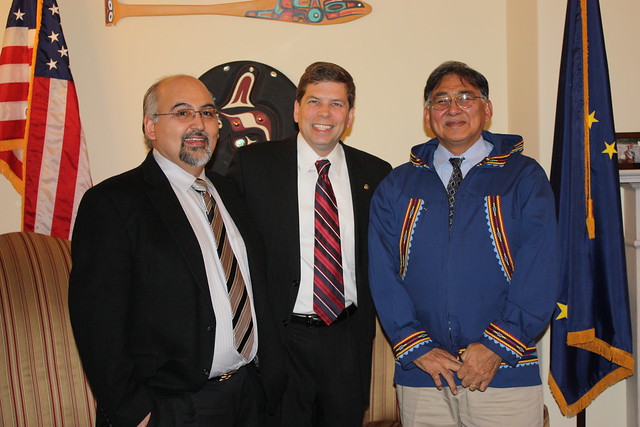 Sen. Begich with North Slope Borough Mayor Itta and ASRC President Rex Rock