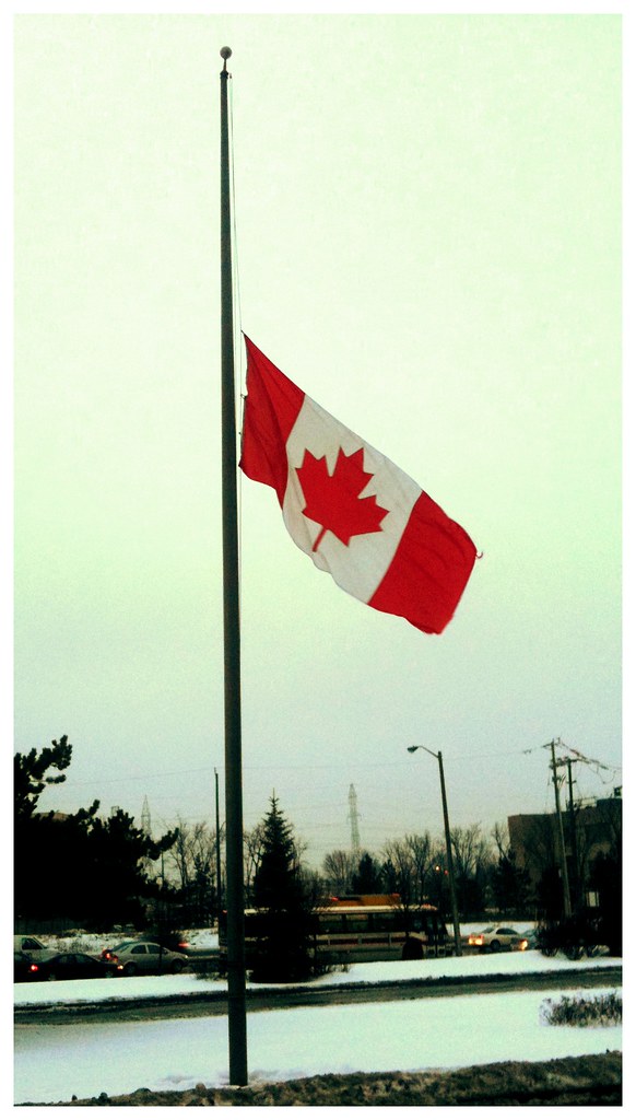 Canadian Flag at half-mast | Sad day on this #bluetuesday as… | Flickr