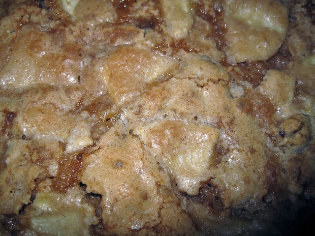 A Close-Up of the Caramel Apple Cake I Made For Thanksgiving